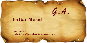 Galba Ahmed névjegykártya